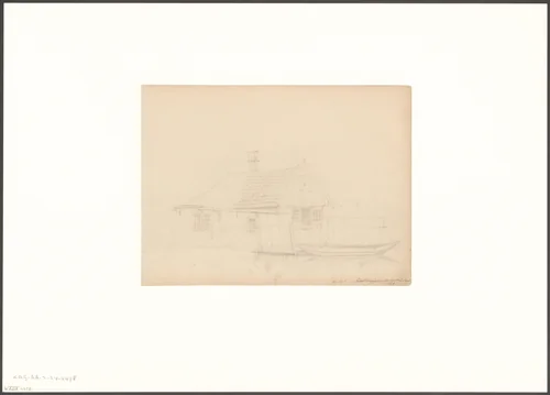 Gezicht op een gebouw aan het Schuttingpad by anonymous, drawing, 1849