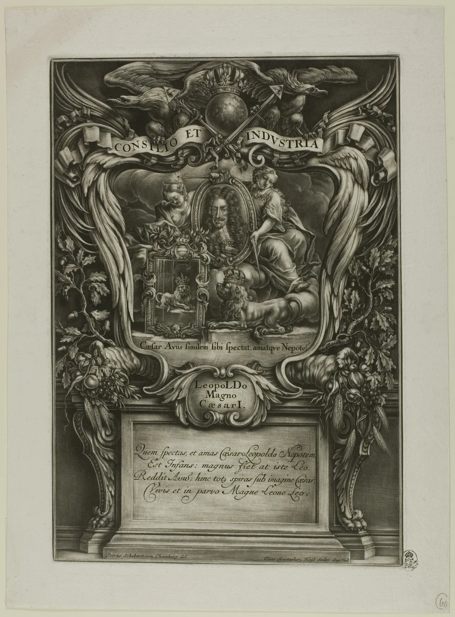 Leopoldo Magno, Caesar I, from Triumphus Novem Saeculorum Imperii Romano Germanici Leopoldo Magno by Christoph Elias Heiss, print, 1696-1700