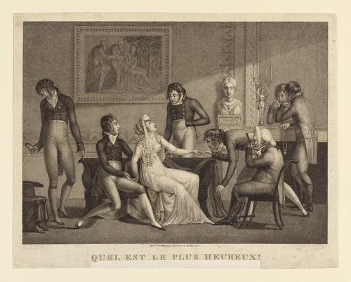 Quel est le plus heureux? by Marguerite Eléonore Lingée, print, 1802