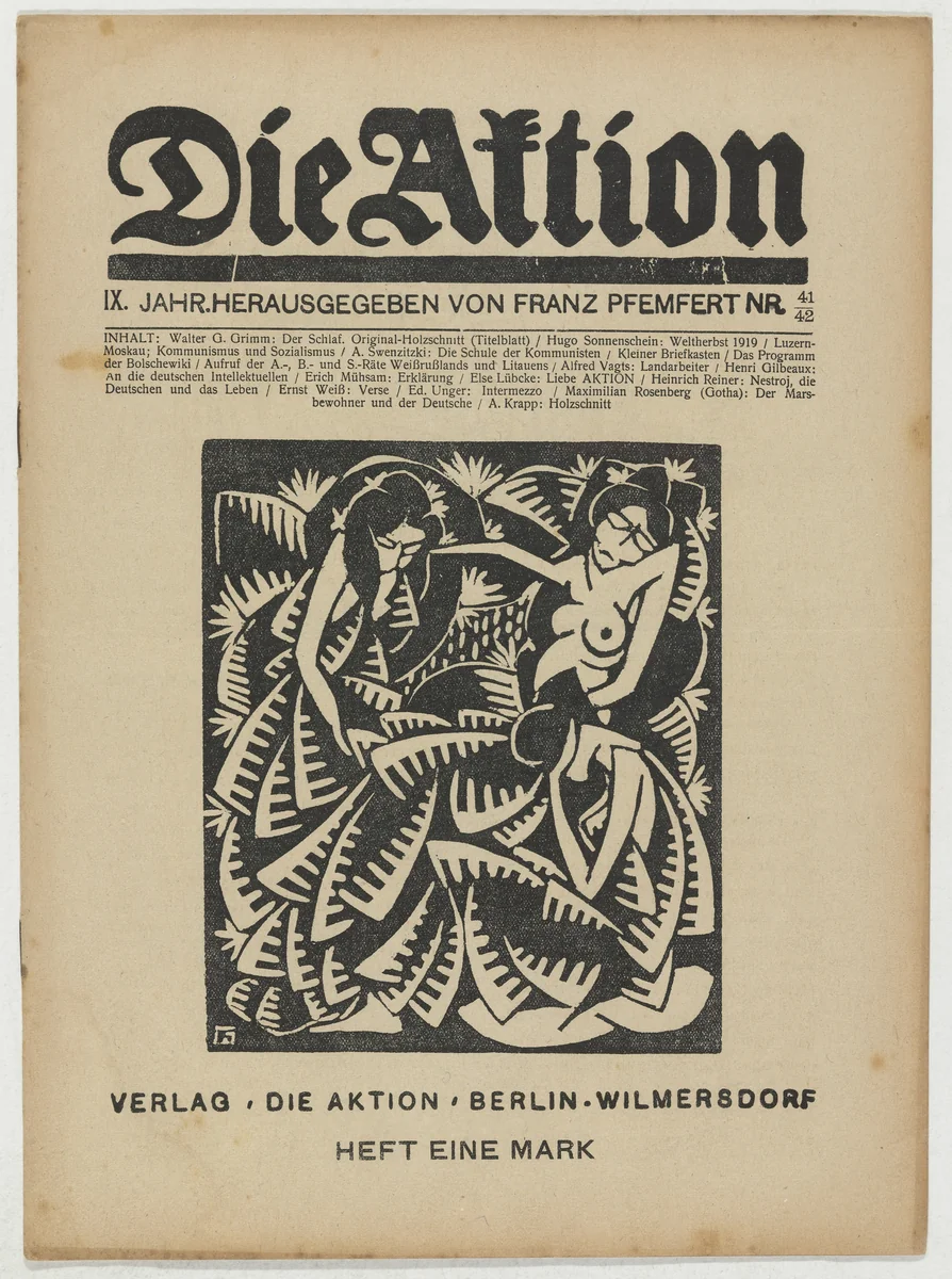 Die Aktion, vol. 9, no. 41/42 by Walter O. Grimm, periodical, 1919