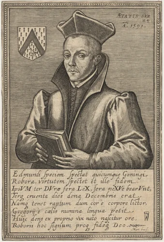 Edmund Geninges, Catholic Priest by Martin Baes, print, 1614