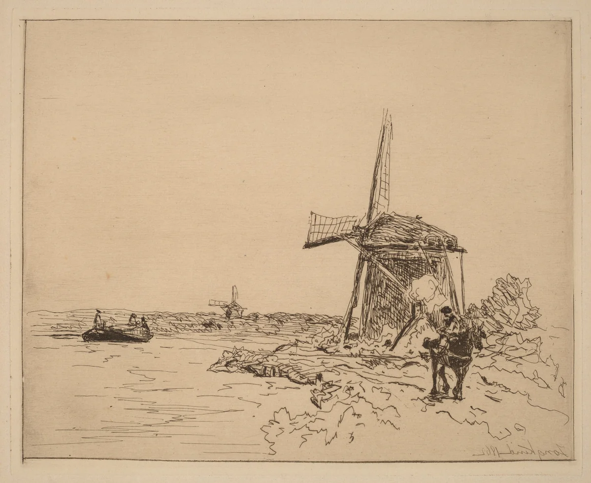 The Towpath (Le Chemin de Halage) by Johan Barthold Jongkind, print, 1862