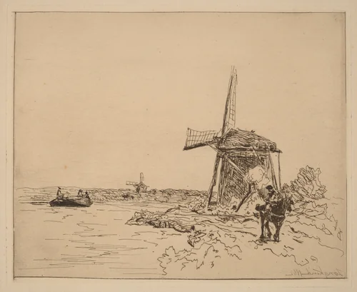 The Towpath (Le Chemin de Halage) by Johan Barthold Jongkind, print, 1862