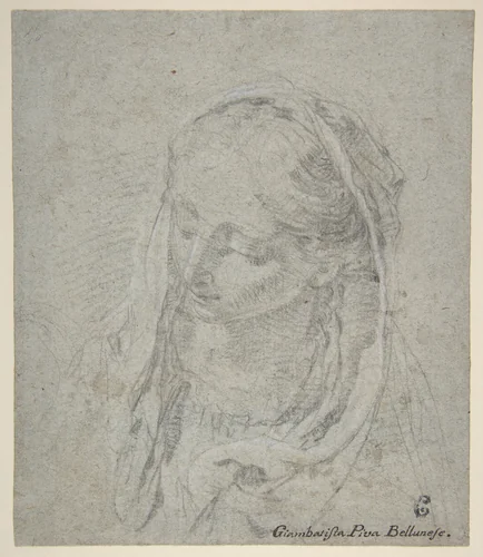 Head of a Woman by Giovanni Battista Piva, drawing, 1729-1750