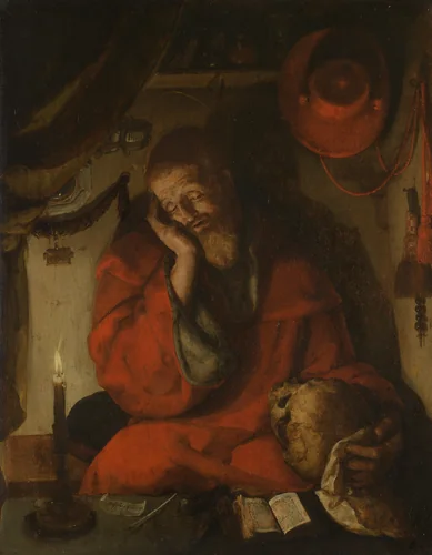 Saint Jerome in his Study by Candlelight by Unknown, painting, 1520-1530