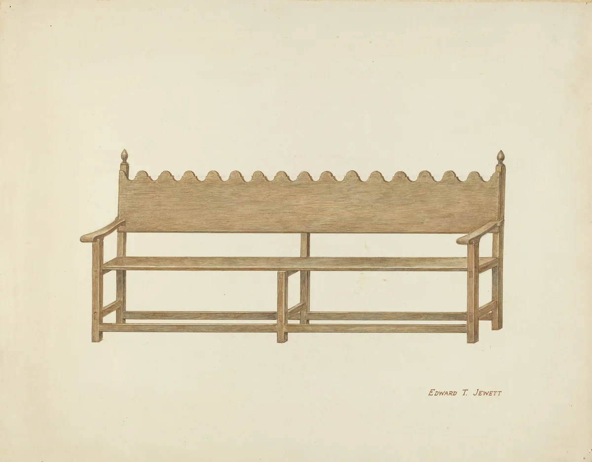 Mission Bench by Edward Jewett, index of american design, 1936
