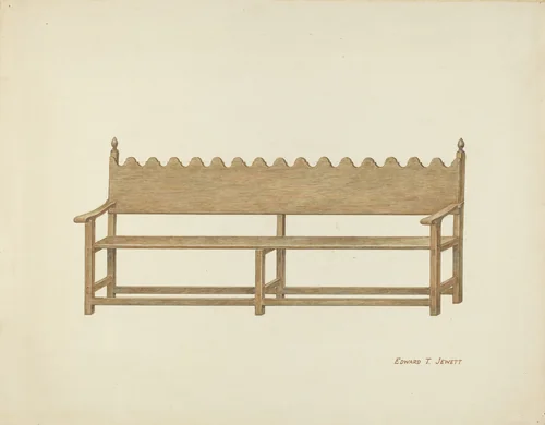 Mission Bench by Edward Jewett, index of american design, 1936
