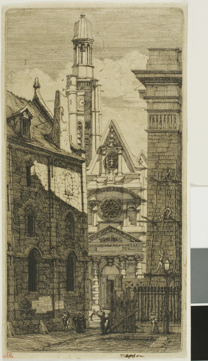 Church of St. Etienne du Mont, Paris by Charles Meryon, print, 1852