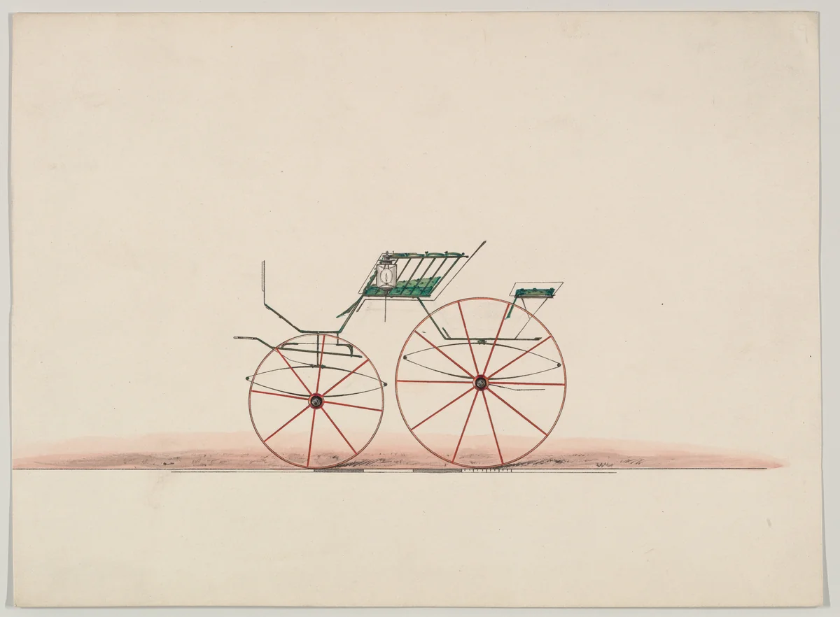 Phaeton (unnumbered) by Brewster & Co., drawing, 1865-1875