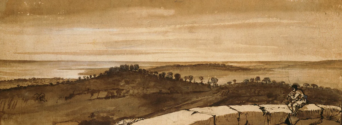 Panorama from the Sasso by Claude Lorrain, drawing, 1649-1655