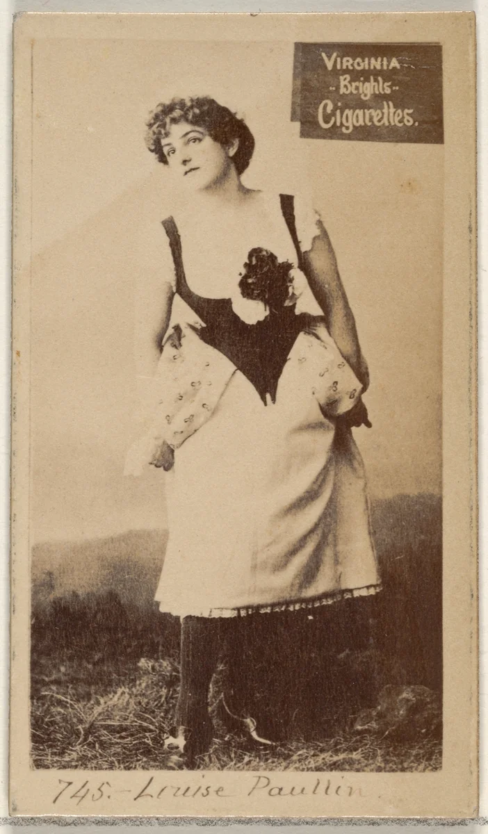 Card 745, Louise Paullin, from the Actors and Actresses series (N45, Type 2) for Virginia Brights Cigarettes by Allen & Ginter, photograph, 1885-1891