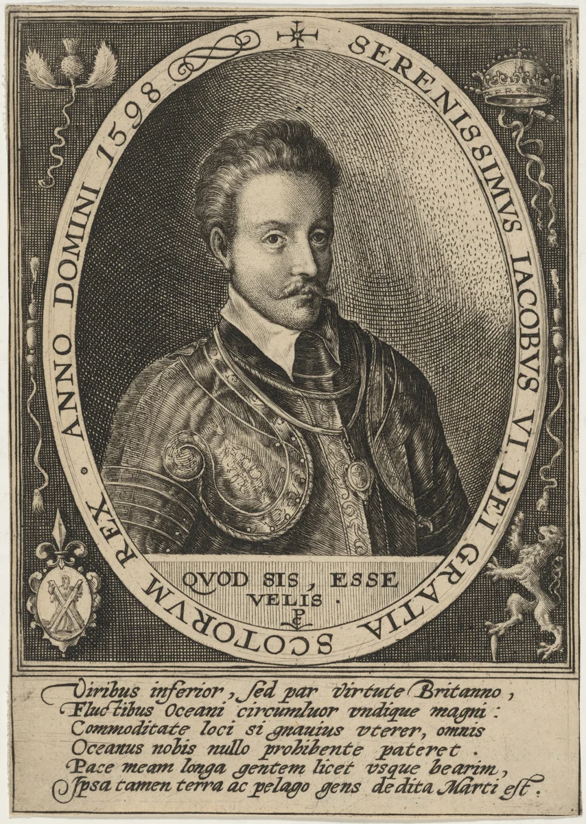 James I, as King of Scotland by Crispijn van de Passe I, print, 1598