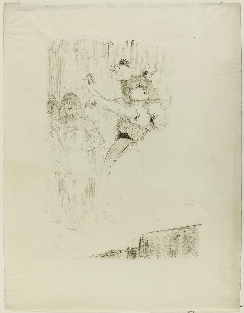 Lender Dancing the Bolero in Chilpéric by Henri de Toulouse-Lautrec, print, 1895
