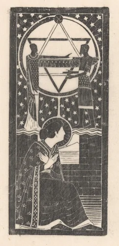 Figuren bij een theosofisch embleem by Karel Petrus Cornelis de Bazel, print, 1894