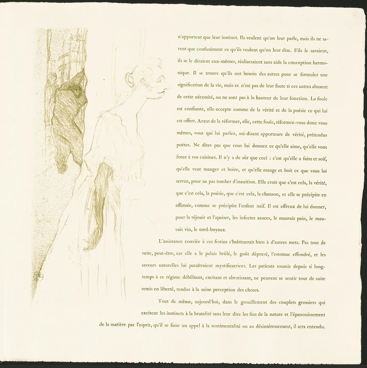 Yvette Guilbert by Henri de Toulouse-Lautrec, print, 1894