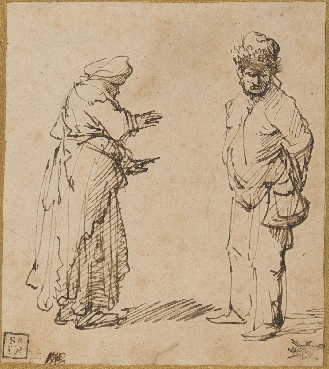 Beggar Man and Woman by Rembrandt van Rijn, drawing, 1630-1631