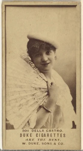 Card Number 504, Della Castro, from the Actors and Actresses series (N145-7) issued by Duke Sons & Co. to promote Duke Cigarettes by W. Duke, Sons & Co., photograph, 1880-1889