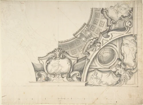 Design for a Ceiling by anonymous, drawing, 1700-1780
