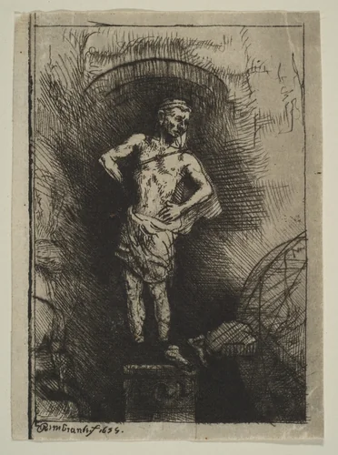 The Image Seen by Nebuchadnezzar by Rembrandt van Rijn, print, 1655