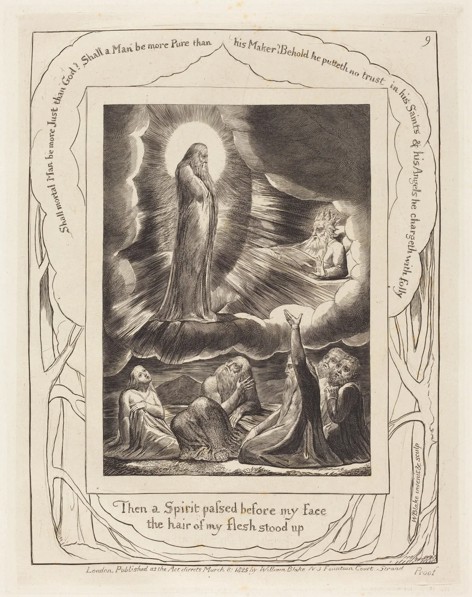 The Vision of Eliphaz by William Blake, print, 1825