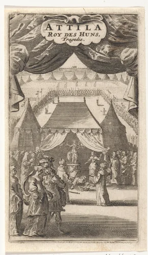 Dood van Attila de Hun by Abraham Dircksz. Santvoort, print, 1667