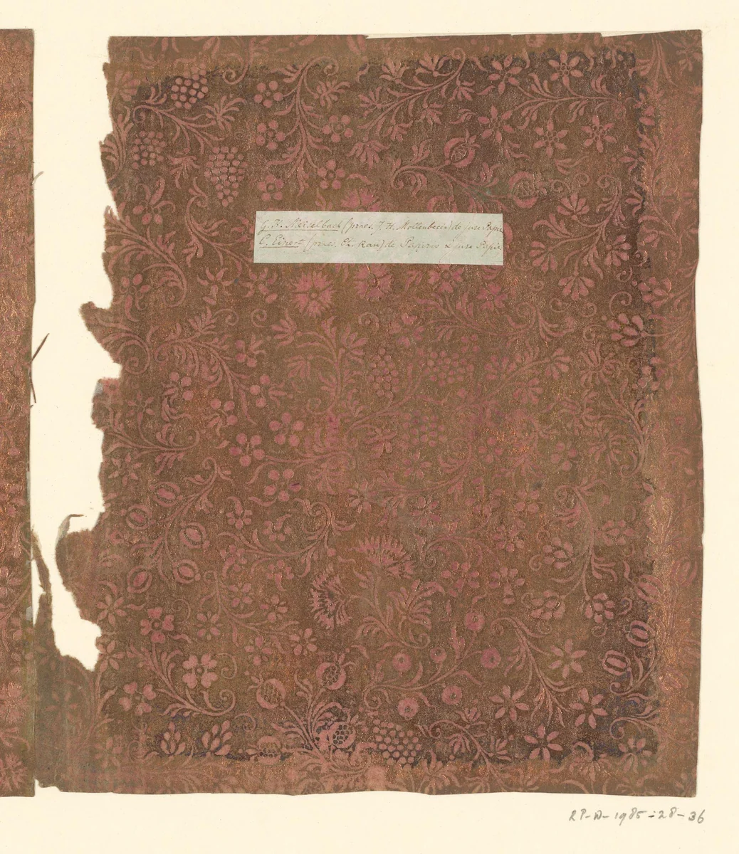 Blad met boemen en vruchten by anonymous, other, 1700-1850