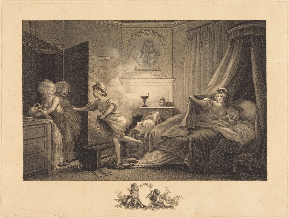 Ma chemise brule by Jean Honoré Fragonard, print, 1789