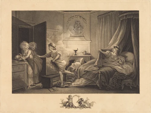 Ma chemise brule by Jean Honoré Fragonard, print, 1789