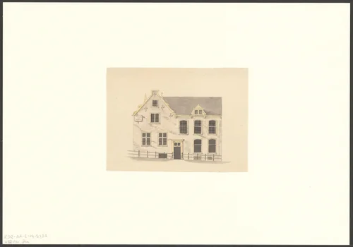 Gezicht op het logement Wapen van Bern op het Spui by anonymous, drawing, 1853