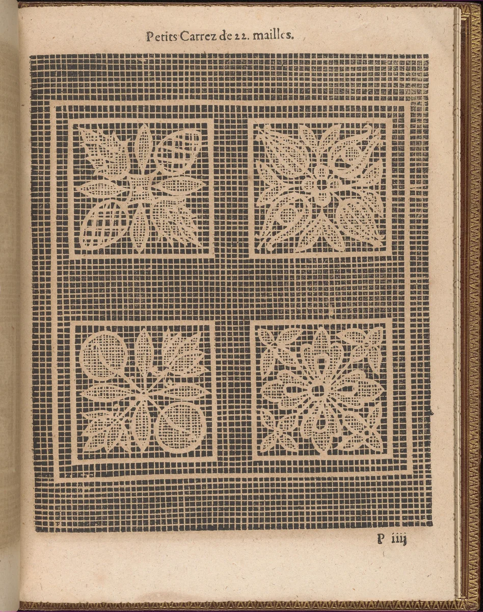 La Pratique de l'Aiguille, page 59 (recto) by Matthias Mignerak, book, 1605