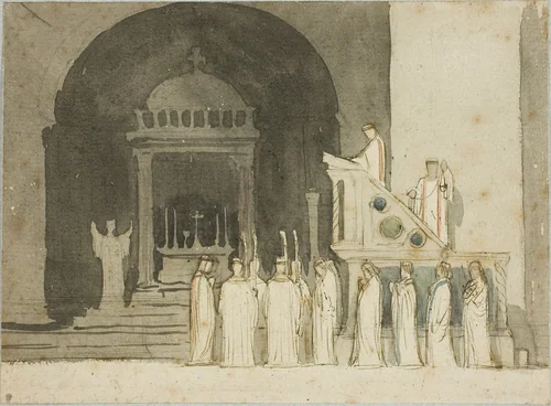 Altar of the Heavens by Dominique Papety, drawing, 1835-1849