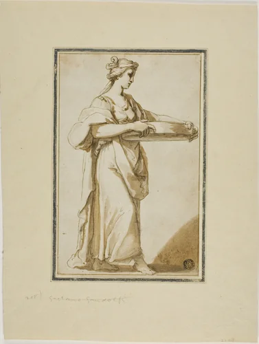 Vestal Virgin Tuccia by Gaetano Gandolfi, drawing, 1754-1802