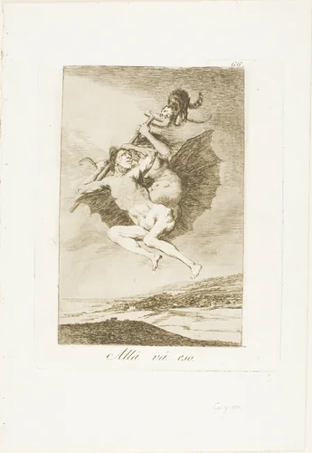There it Goes, plate 66 from Los Caprichos by Francisco José de Goya, print, 1797-1799