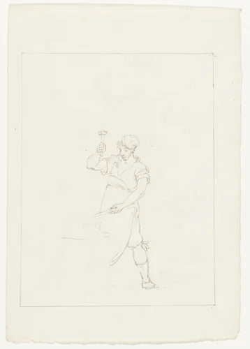 Smid by Pieter Bartholomeusz. Barbiers, drawing, 1782-1837