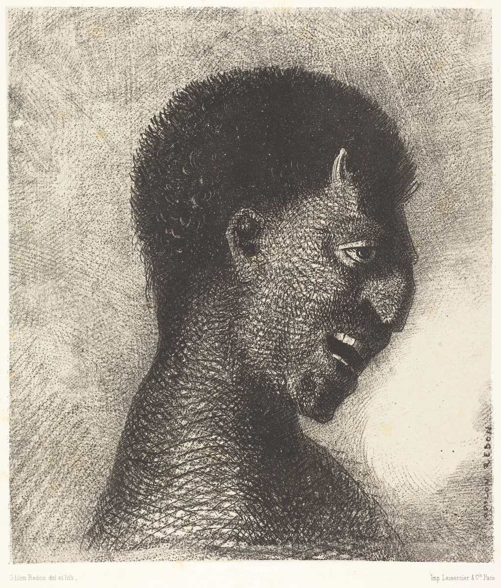 Le Satyre au cynique sourire (The Satyr with the cynical smile) by Odilon Redon, print, 1883