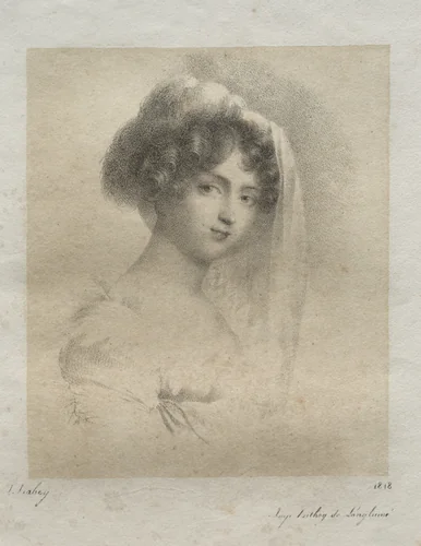 Mme. Horace Vernet by Jean Baptiste Isabey, print, 1818