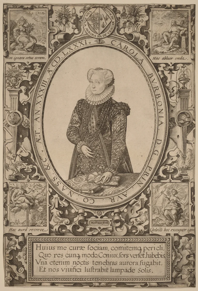 Charlotte of Bourbon by Hendrick Goltzius, print, 1581
