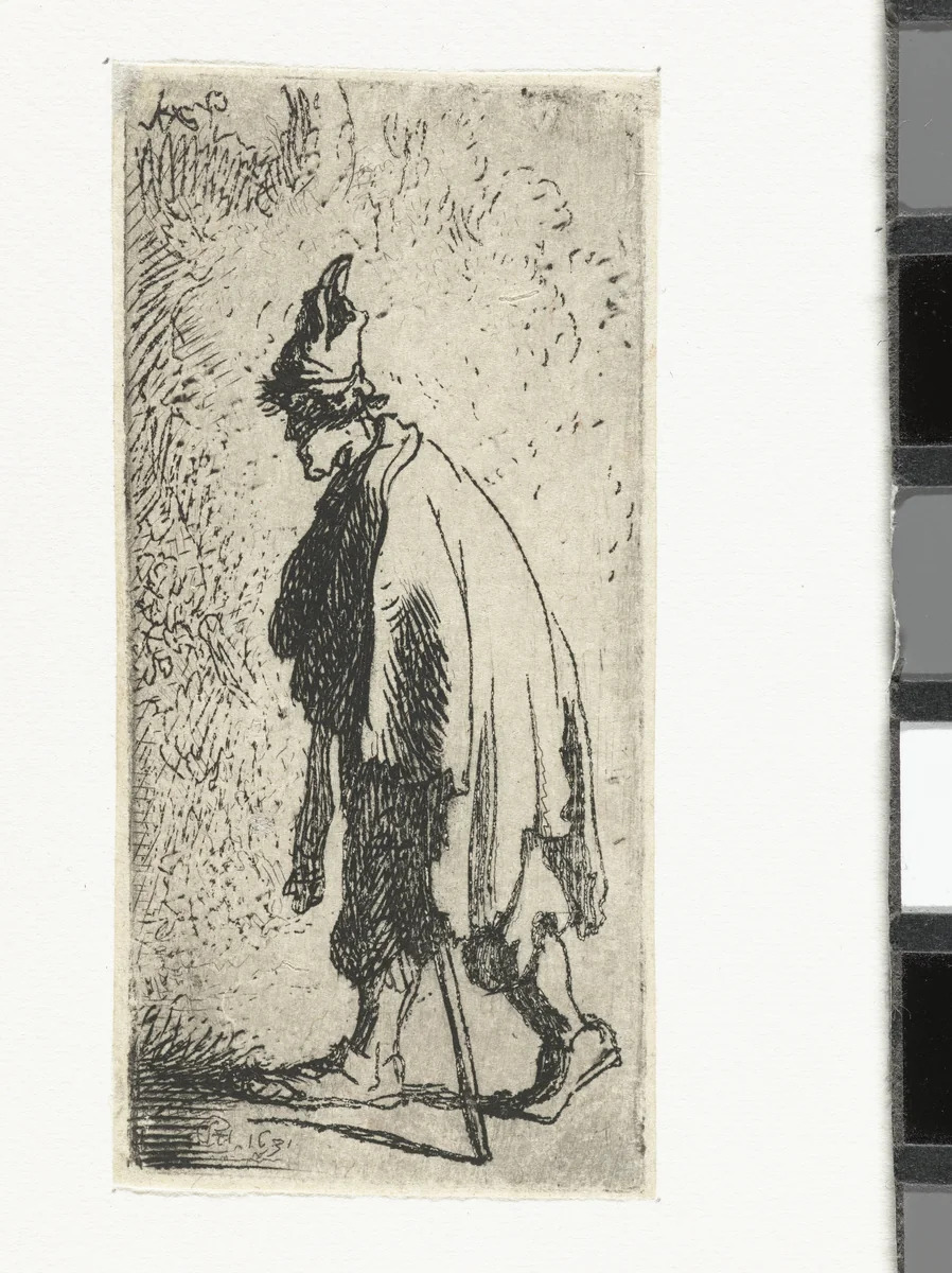 Bedelaar met een stok by anonymous, print, 1631