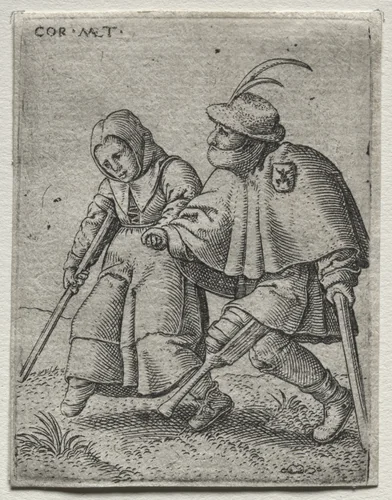 Dancing Cripples by Cornelis Massys, print, 1528-1548