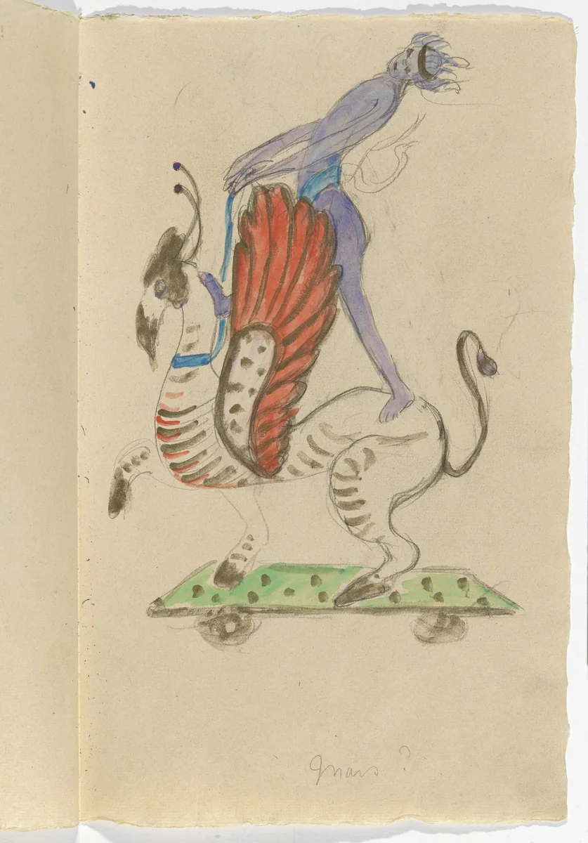 Costume design (Mars) for artist's ballet Orphée of the Quat-z-arts by Florine Stettheimer, drawing, 1912