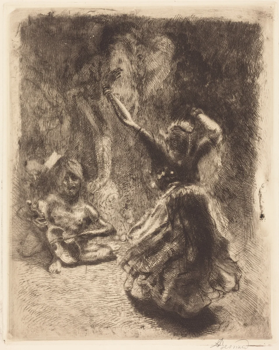 The Dancer of Tanjore (La bayadère of Tanjore) by Albert Besnard, print, 1914