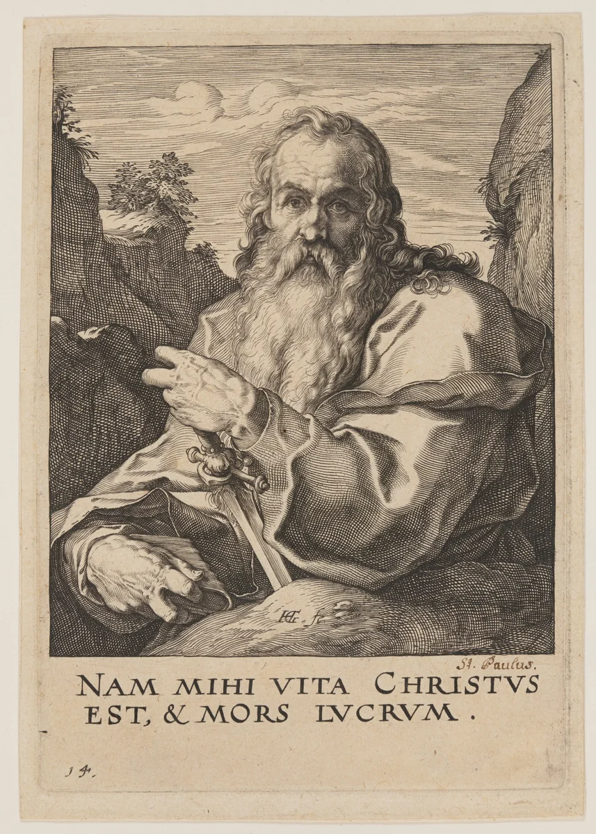St Paul, from Christ, the Apostles and St Paul with the Creed by Hendrick Goltzius, print, 1589