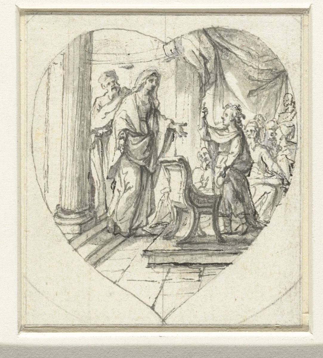 Twaalfjarige Christus in de tempel by anonymous, drawing, 1600-1699