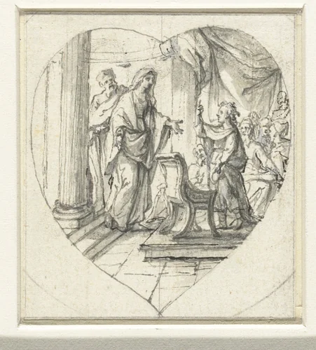 Twaalfjarige Christus in de tempel by anonymous, drawing, 1600-1699