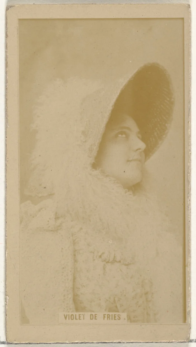 Violet de Fries, from the Actors and Actresses series (N145-8) issued by Duke Sons & Co. to promote Duke Cigarettes by W. Duke, Sons & Co., photograph, 1890-1895