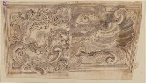 Two Variants for the Design of a Horizontal Panel by Giovanni Battista Foggini, drawing, 1652-1725