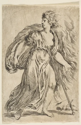 Dido Killing Herself by Stefano della Bella, print, 1655-1665