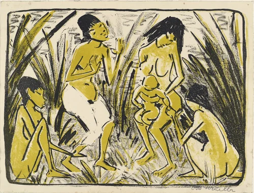 Discovery of Moses (Auffindung des Moses) by Otto Mueller, print, 1920