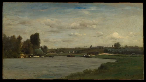 Landscape on a River by Charles-François Daubigny, painting, 1863