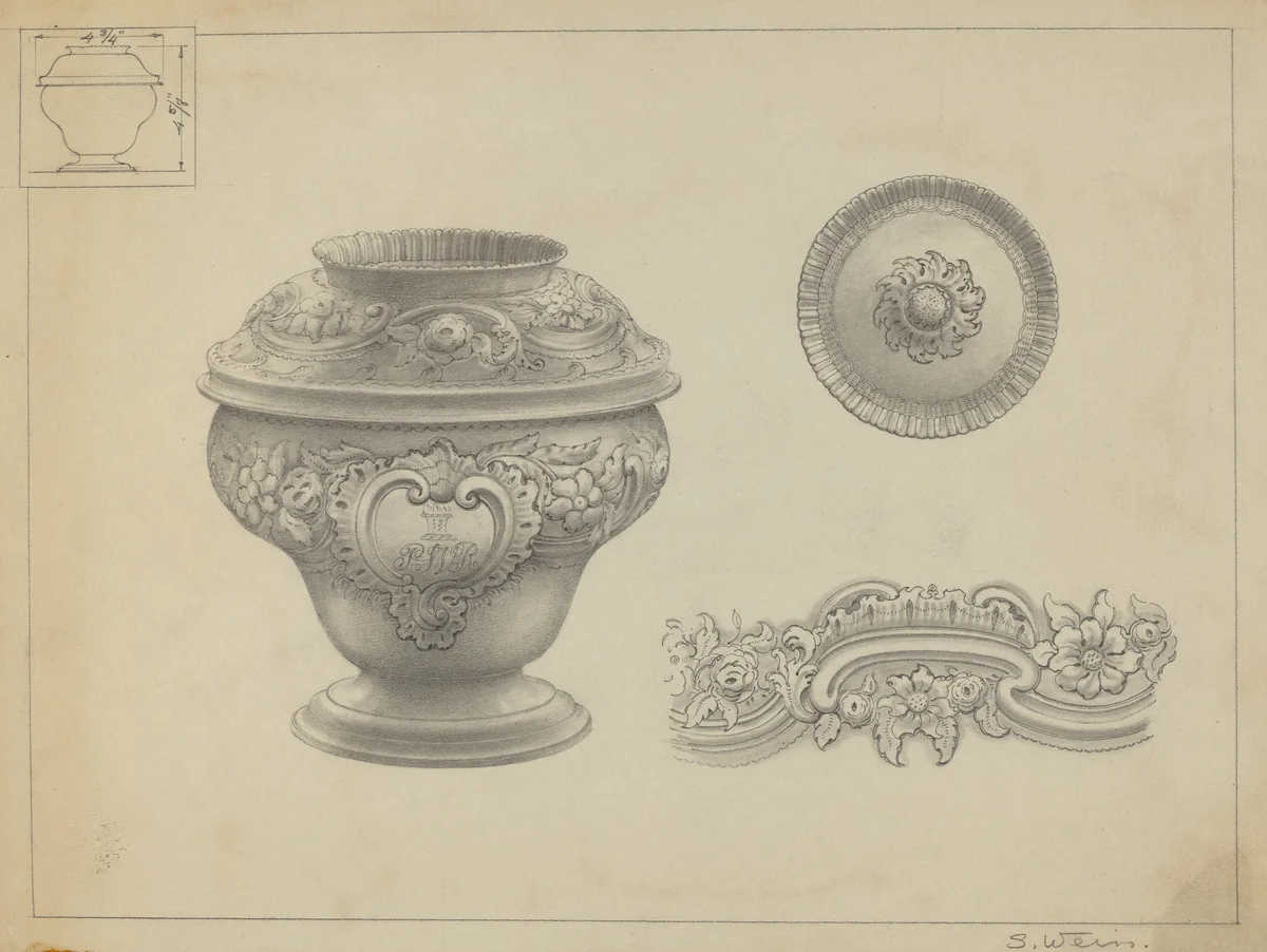 Silver Sugar Bowl by Simon Weiss, index of american design, 1937